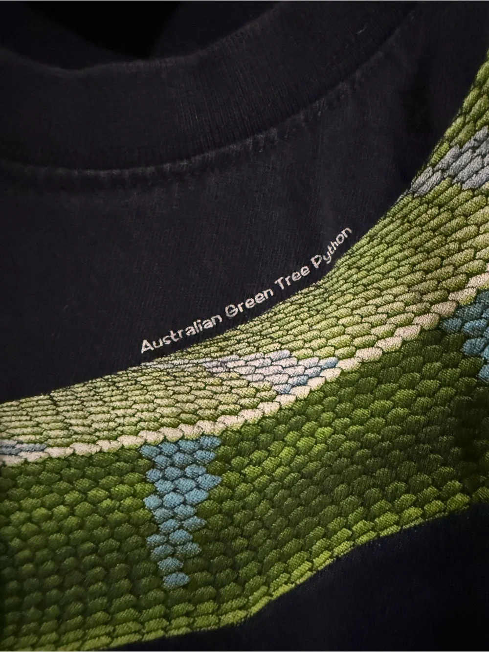 Wild planet Australian green tree python snake graphic t shirt 2008 vintage m/L